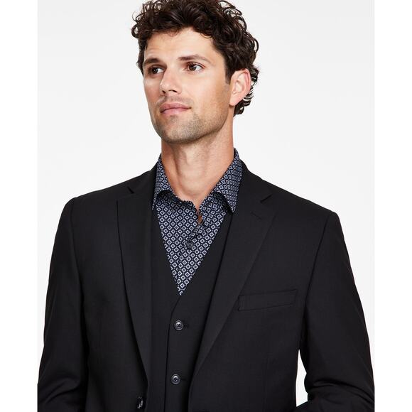 Alfani Men's Slim-Fit Stretch Solid Suit Jacket Blazer Black NWT 38L - Picture 3 of 16